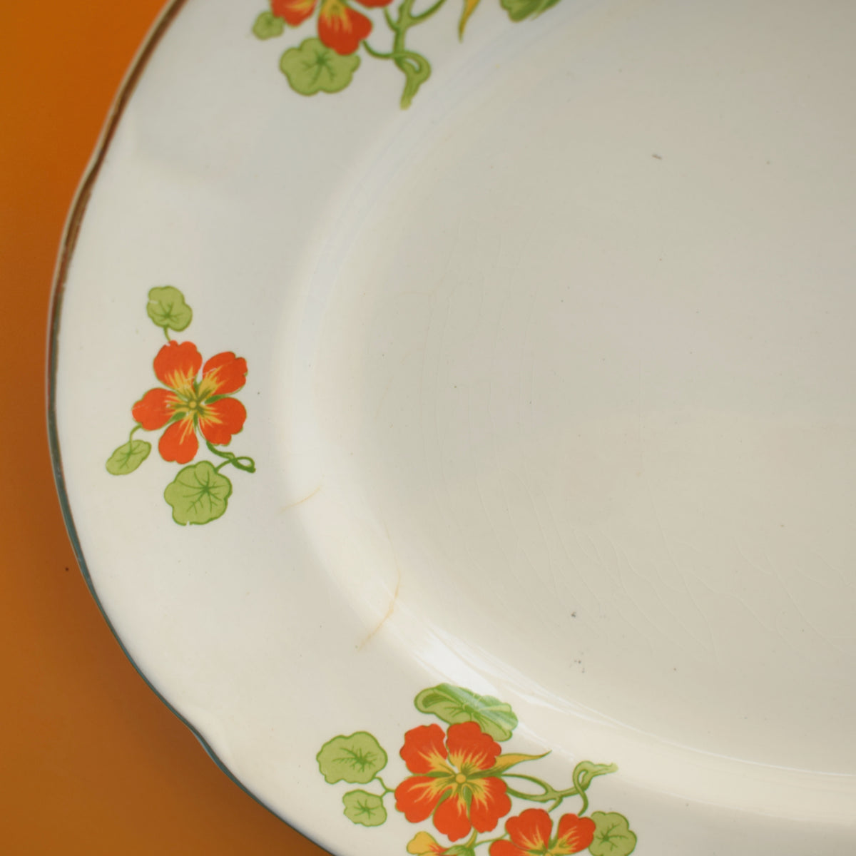 Vintage 1940s Meat Plates - Nasturtiums - Newhall/ Wedgwood by Vintage