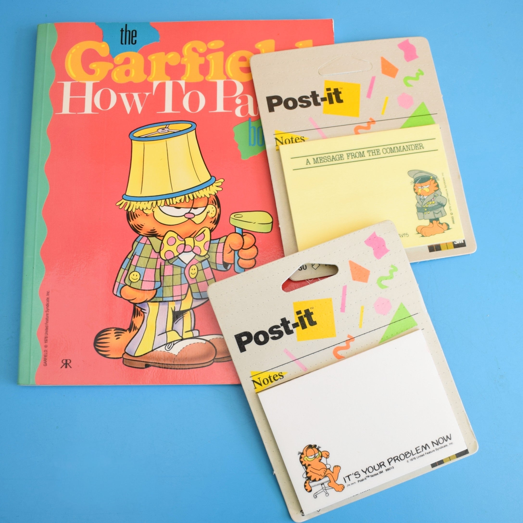 Garfield Notes Vintage 1980s Garfield Book and Post It Notes – Pineapple Retro