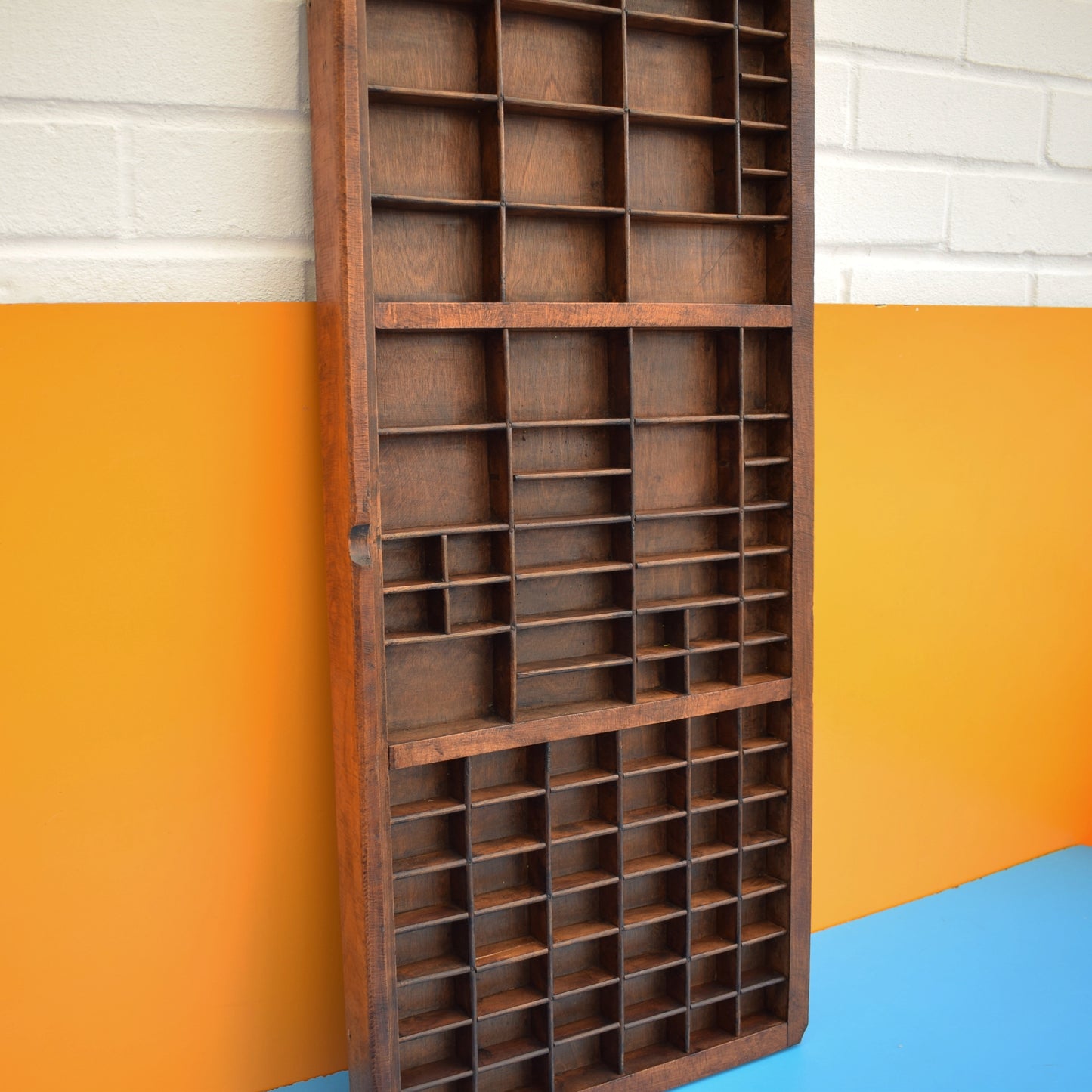 Vintage 1950s Wooden Printers Tray - Collection Display .