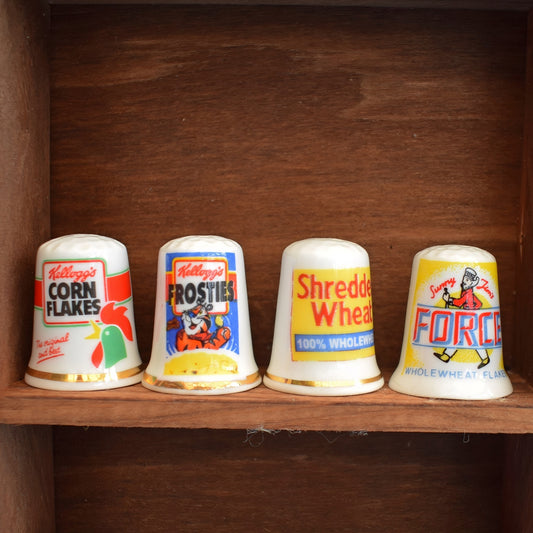 Vintage 1990s Advertising Bone China Thimbles - Brands by Vintage