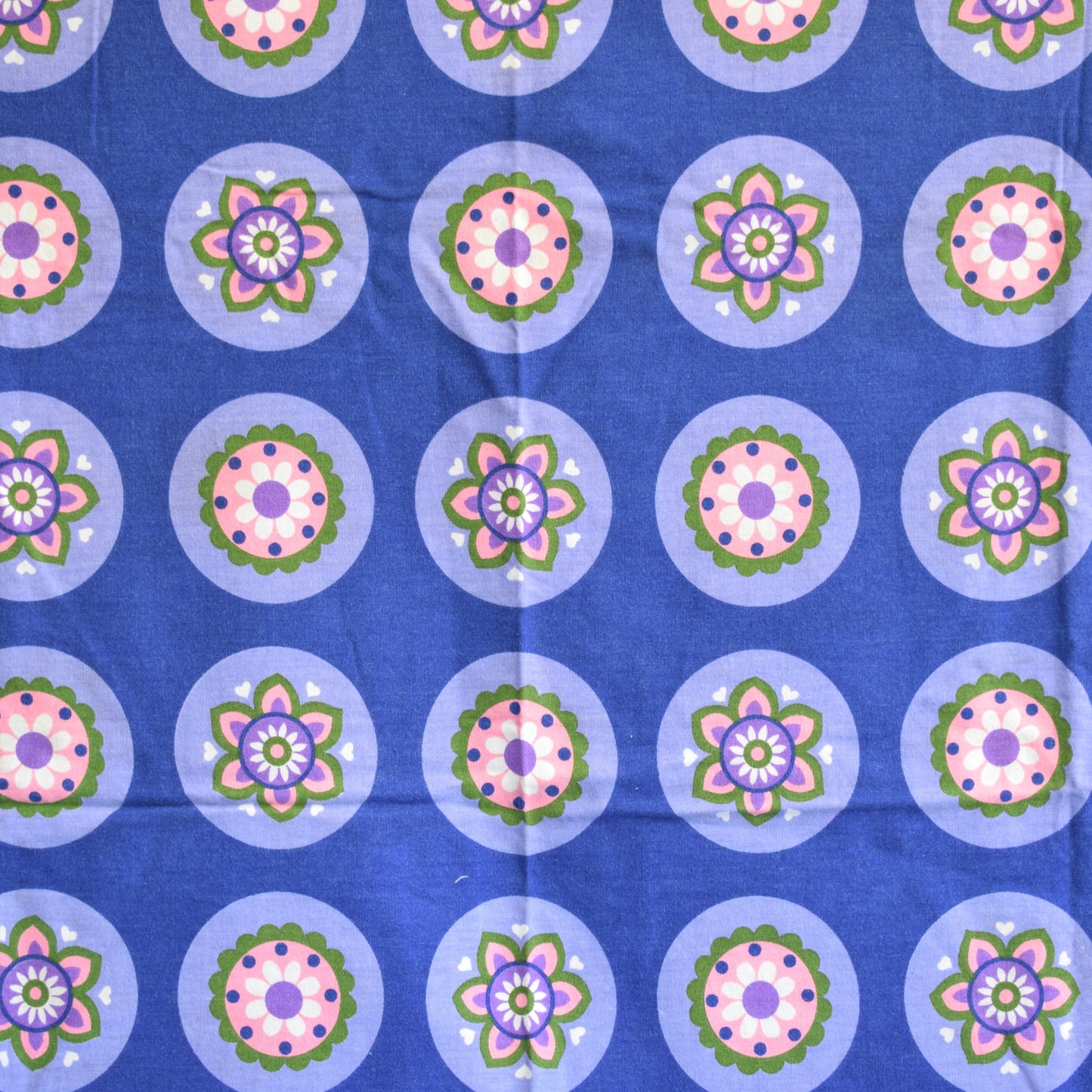 Vintage 1960s Tablecloth - Blue / Purple Flowers- Dunmoy - Ireland
