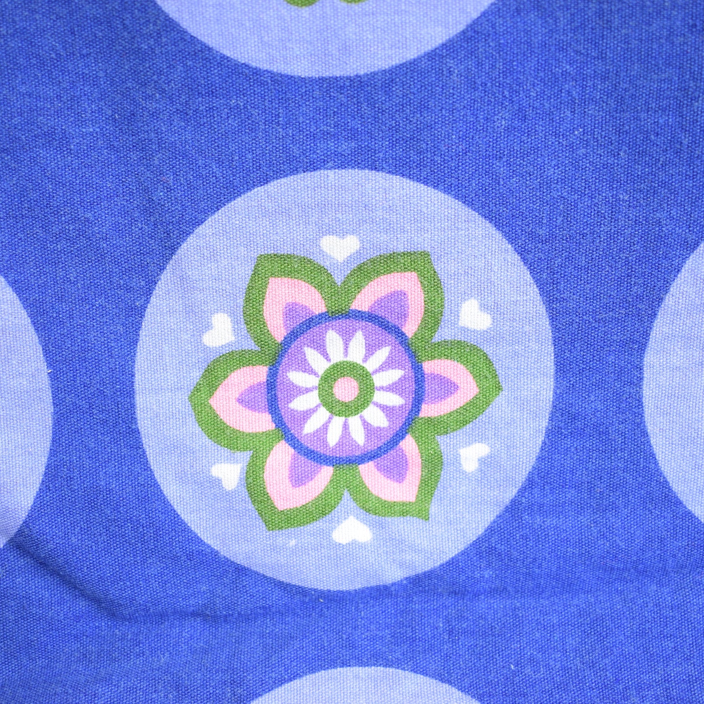 Vintage 1960s Tablecloth - Blue / Purple Flowers- Dunmoy - Ireland