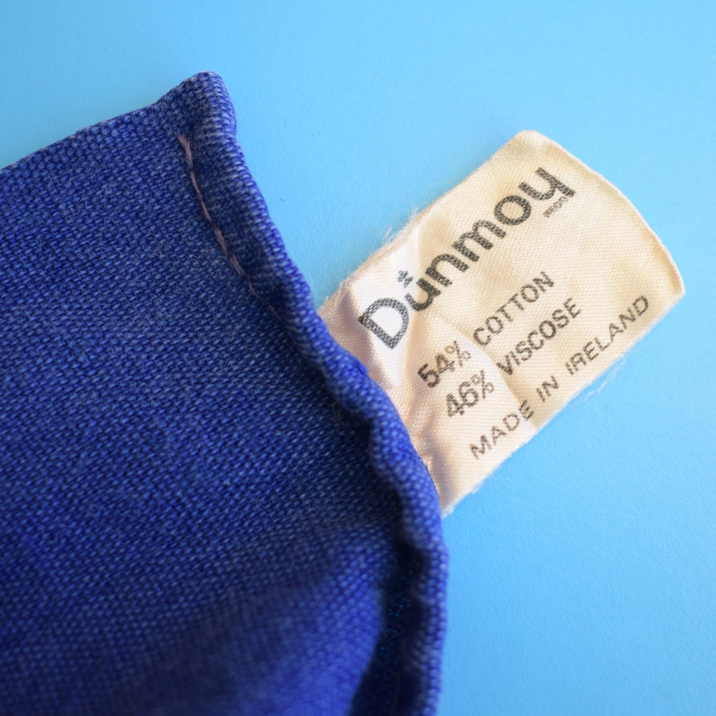 Vintage 1960s Tablecloth - Blue / Purple Flowers- Dunmoy - Ireland