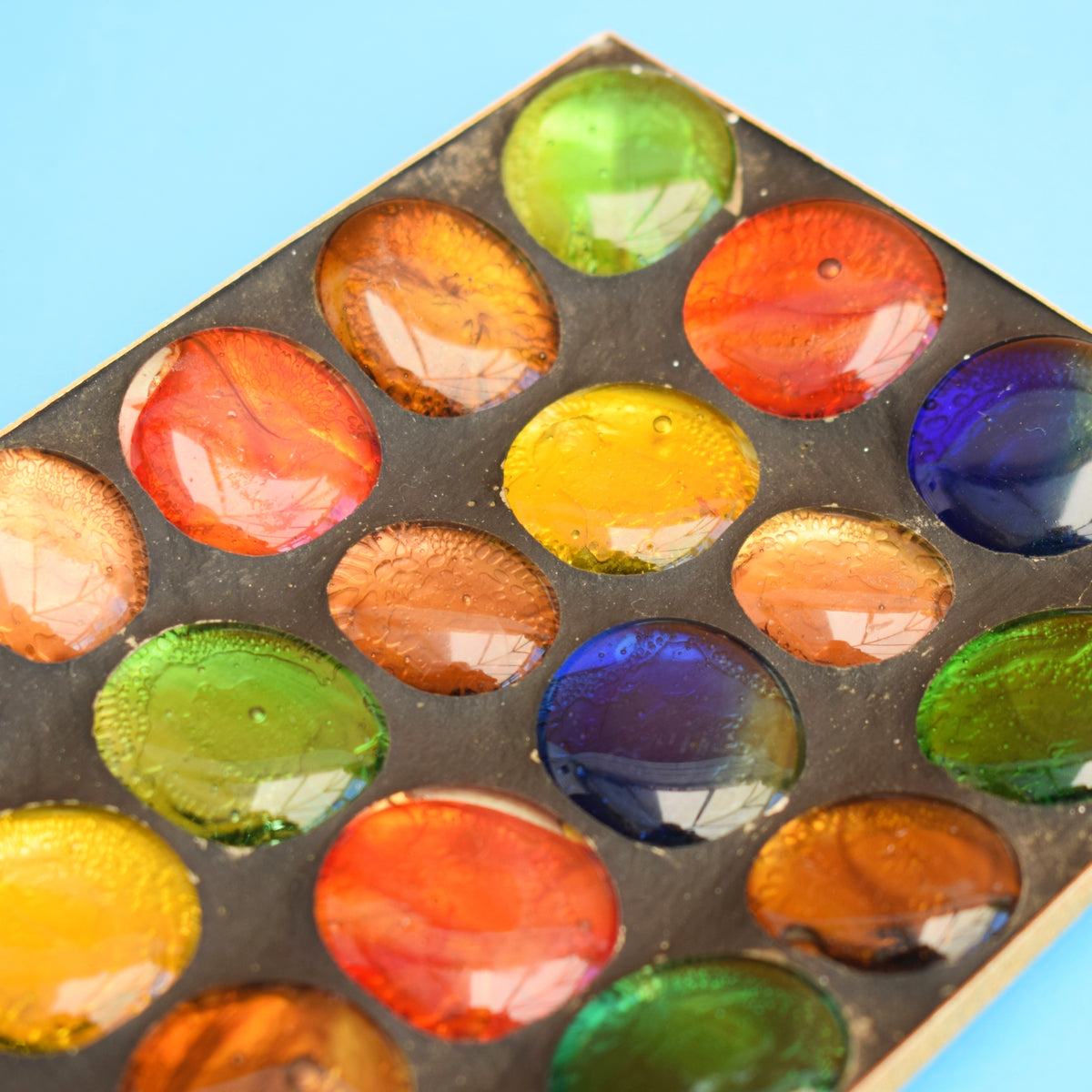 Vintage 1960s Glass / Metal Decorative Dish - Rainbow . by Pineapple Retro