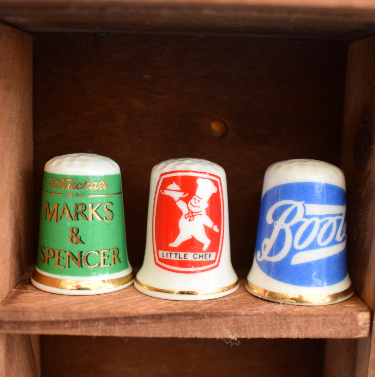 Vintage 1990s Advertising Bone China Thimbles - Brands by Vintage