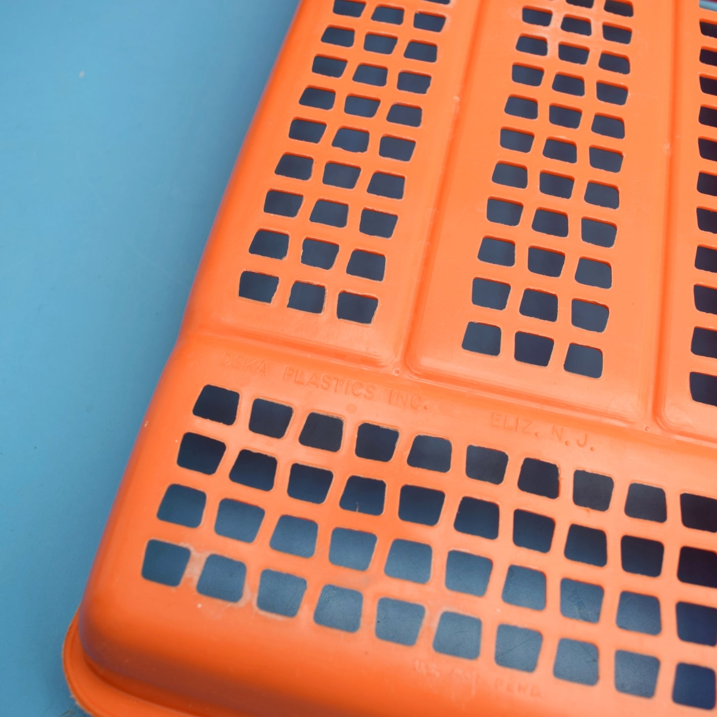 Vintage 1970s Cutlery Tray - Orange - Two Tier - Deka Plastic