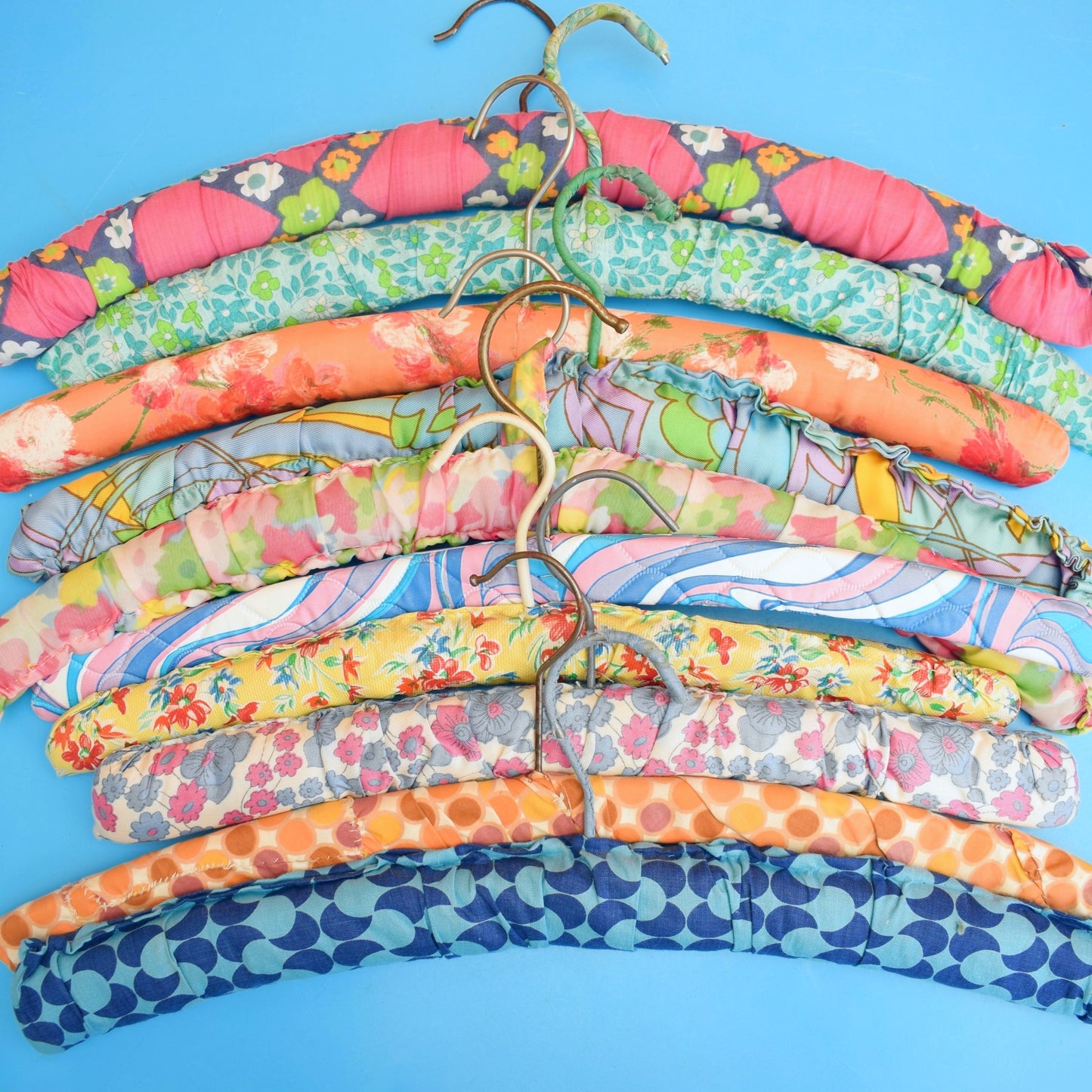 Vintage 1960s Padded Clothes Hangers - x10
