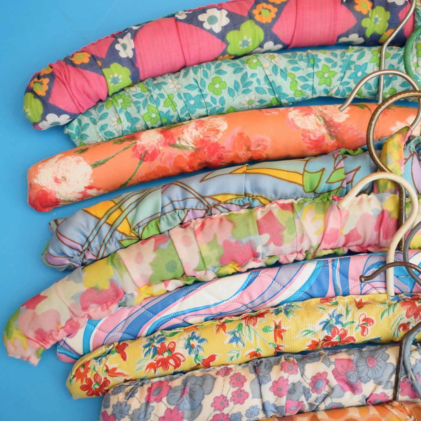 Vintage 1960s Padded Clothes Hangers - x10