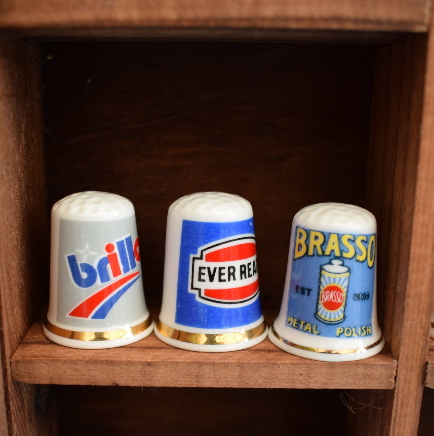 Vintage 1990s Advertising Bone China Thimbles - Brands by Vintage