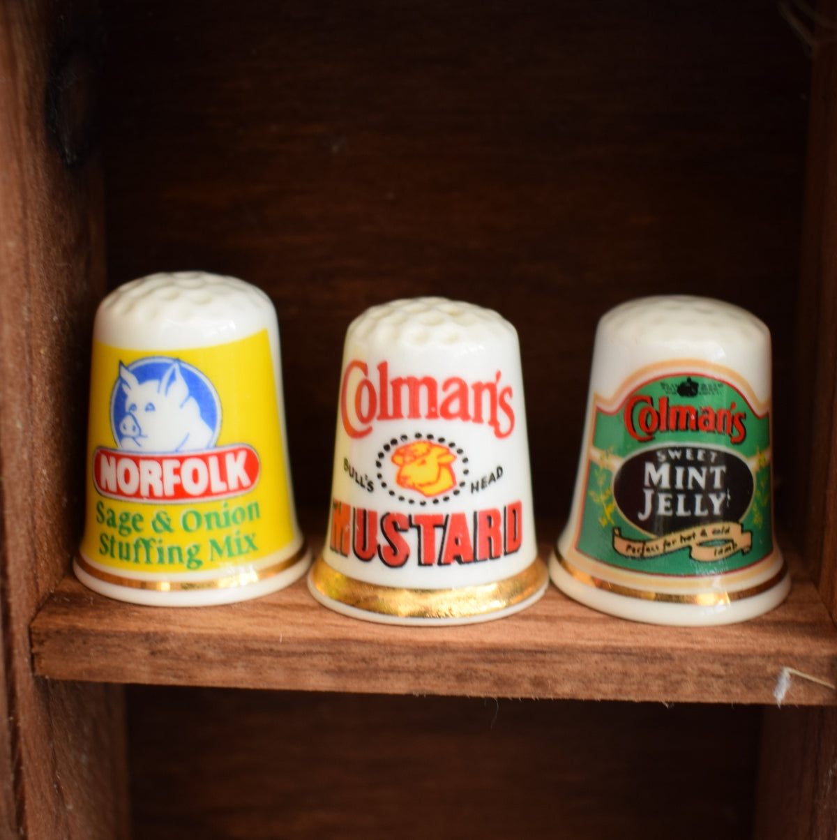 Vintage 1990s Advertising Bone China Thimbles - Brands by Vintage