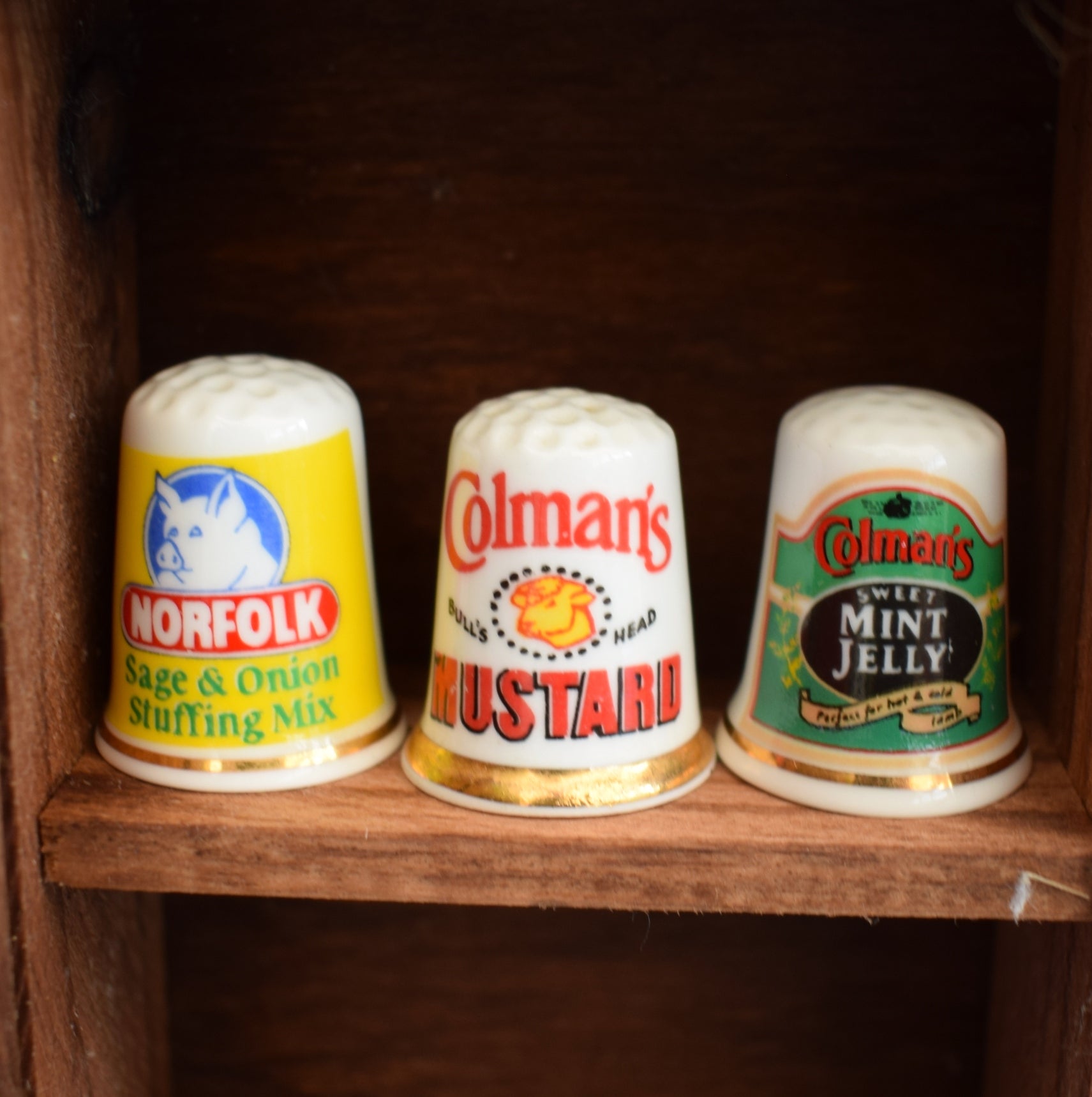 Vintage 1990s Advertising Bone China Thimbles - Brands by Vintage