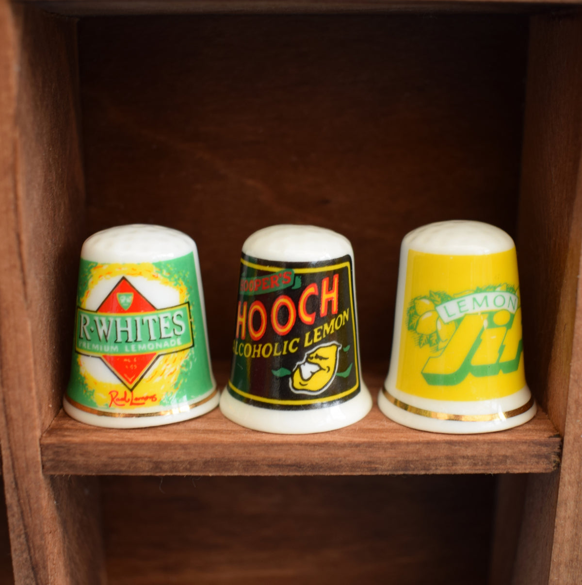 Vintage 1990s Advertising Bone China Thimbles - Brands by Vintage