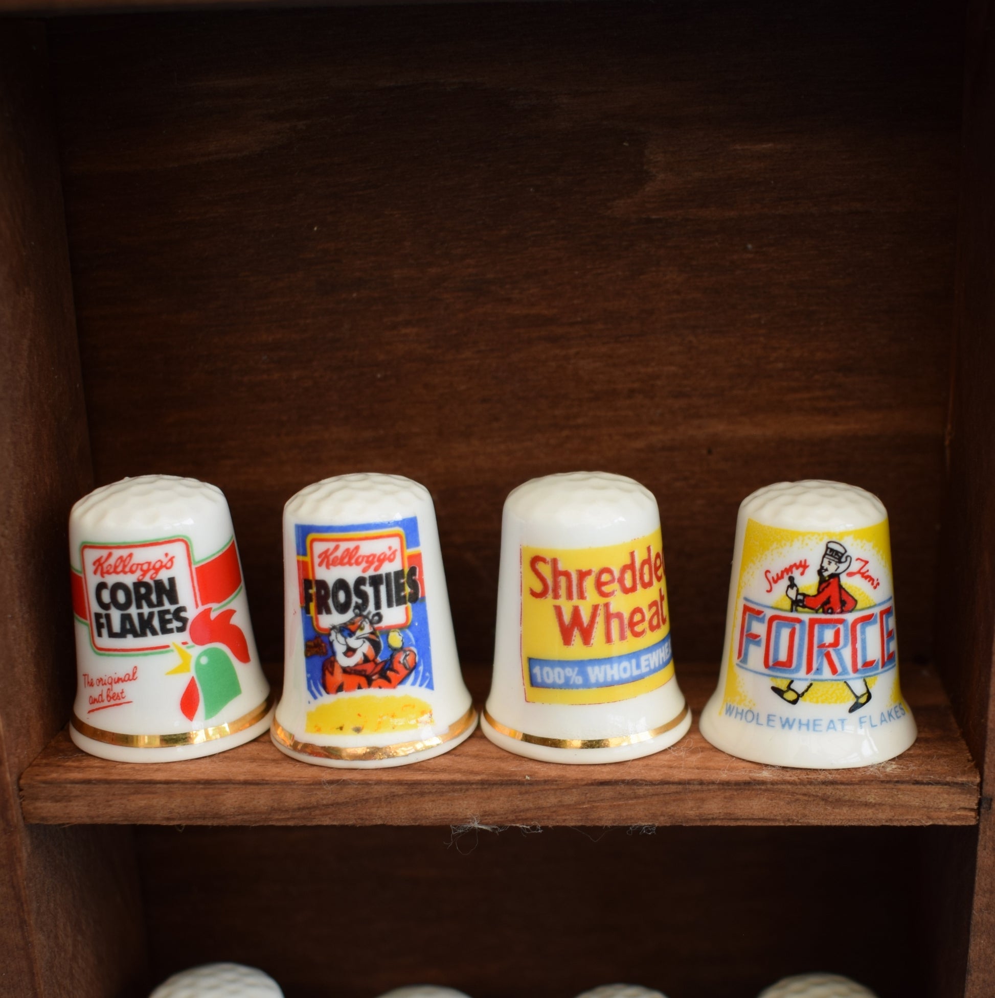 Vintage 1990s Advertising Bone China Thimbles - Brands by Vintage