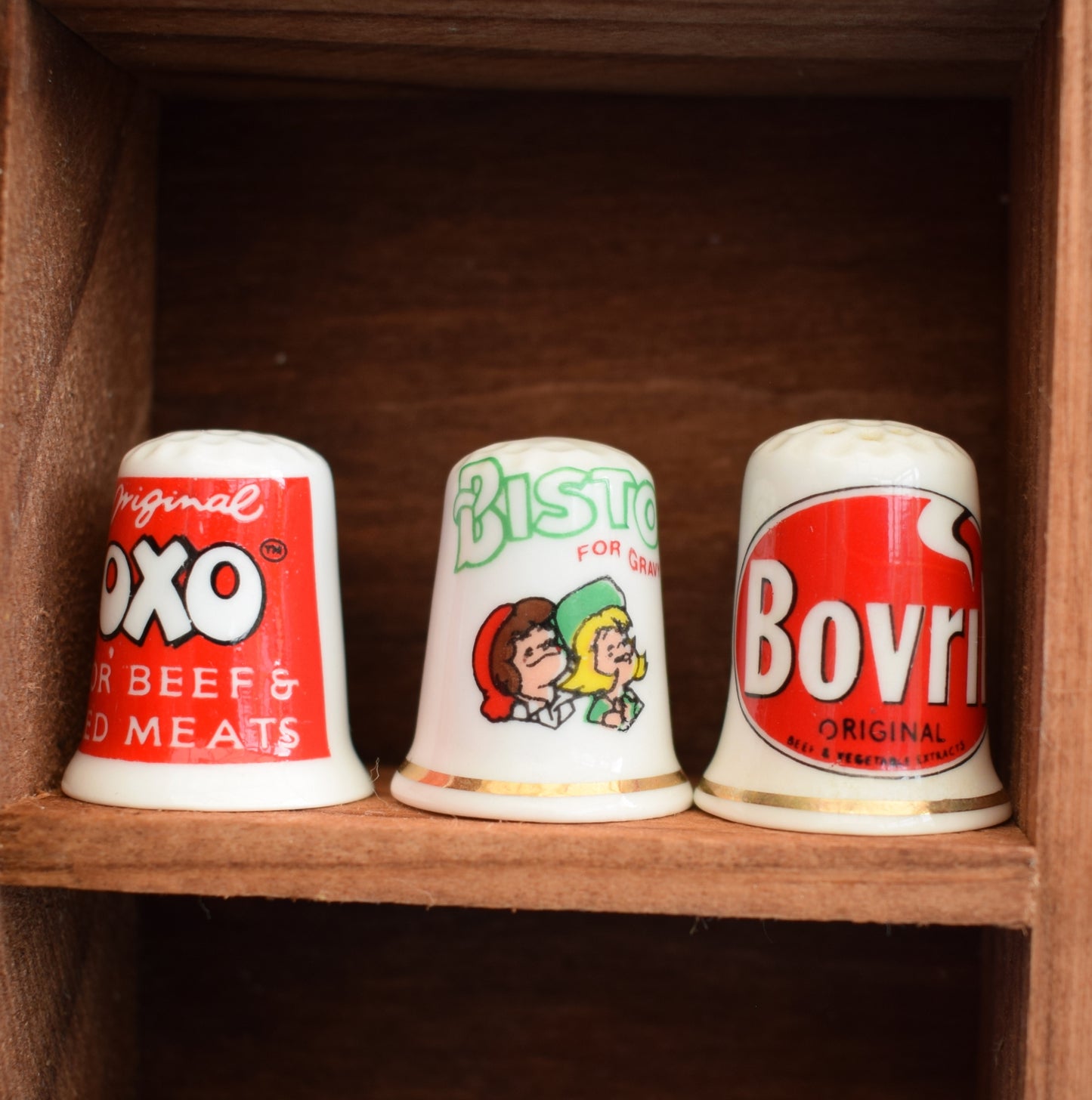 Vintage 1990s Advertising Bone China Thimbles - Brands by Vintage