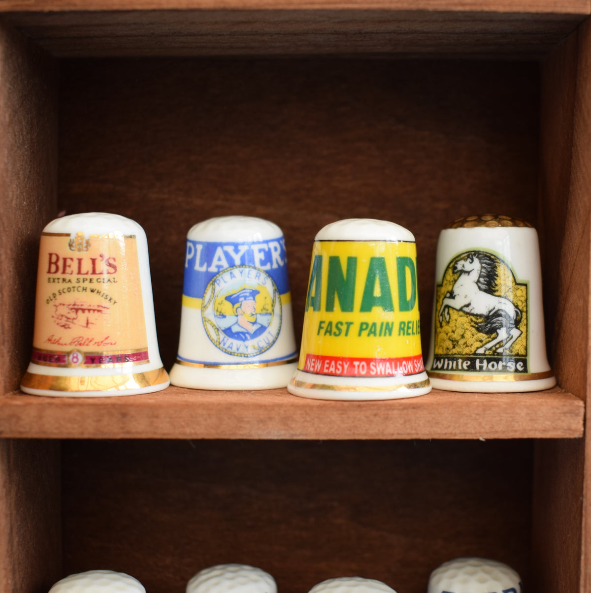 Vintage 1990s Advertising Bone China Thimbles - Brands by Vintage