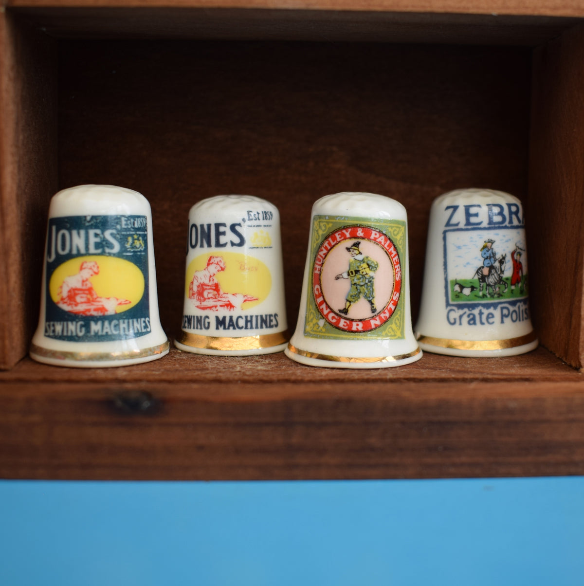 Vintage 1990s Advertising Bone China Thimbles - Brands by Vintage