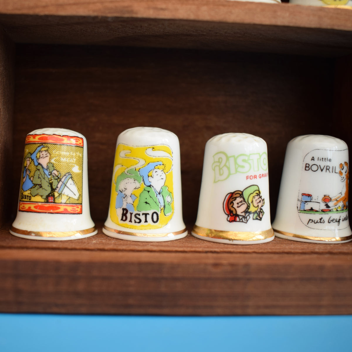 Vintage 1990s Advertising Bone China Thimbles - Brands by Vintage