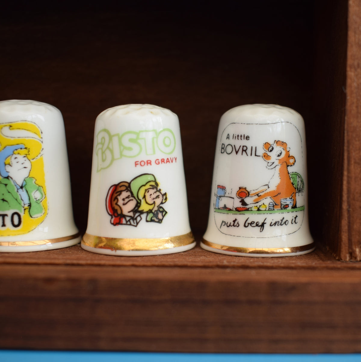 Vintage 1990s Advertising Bone China Thimbles - Brands by Vintage