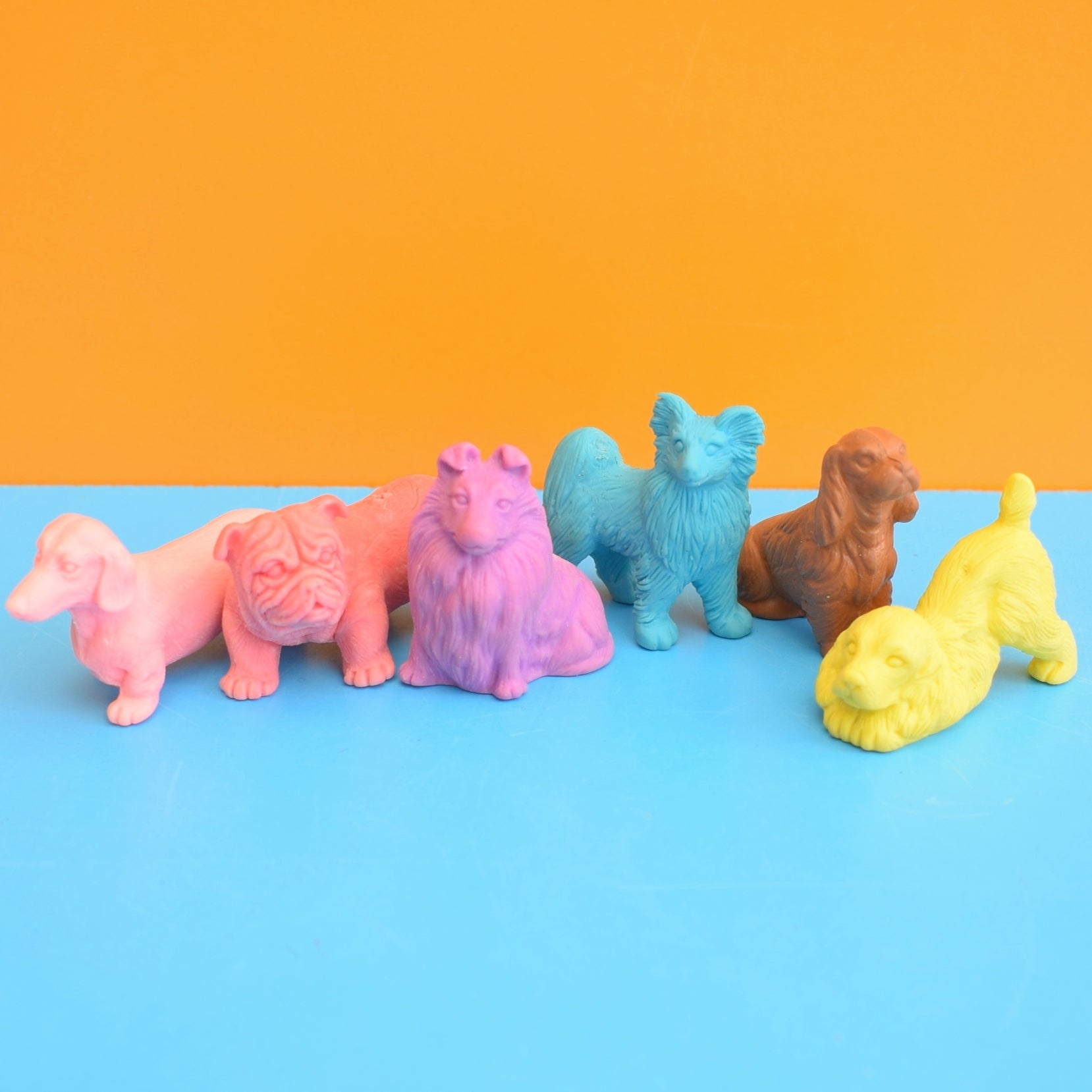 Vintage 1980s Collectable Erasers / Rubbers by Pineapple Retro