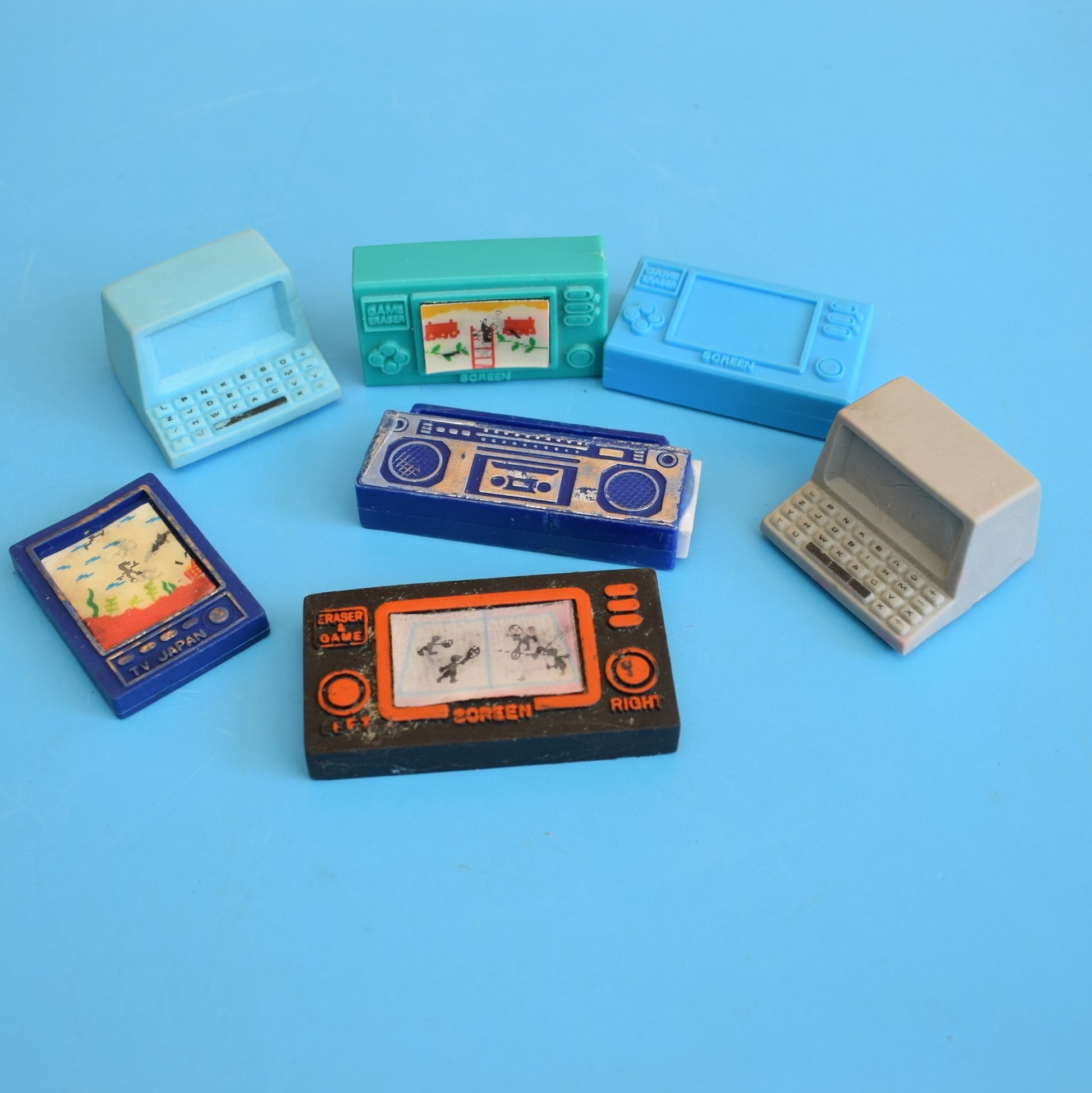 Vintage 1980s Collectable Erasers / Rubbers by Pineapple Retro