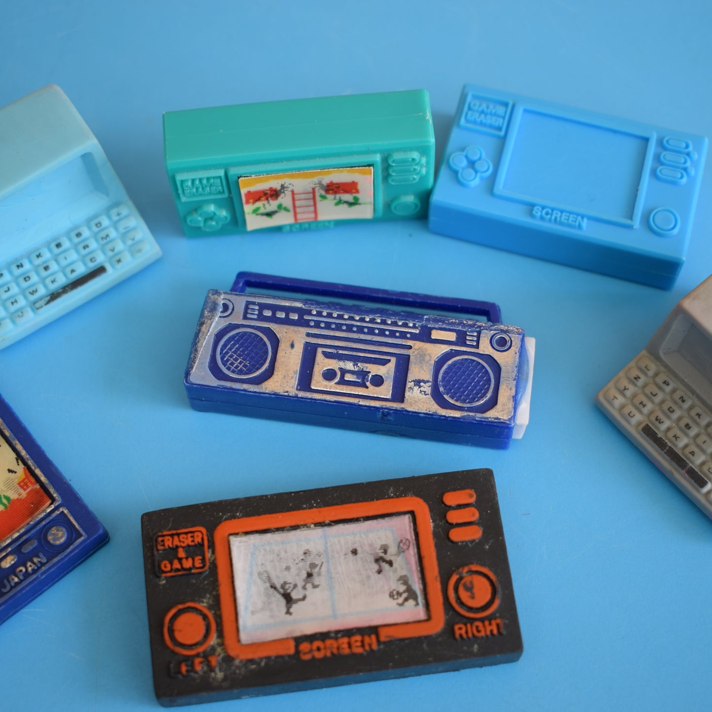 Vintage 1980s Collectable Erasers / Rubbers by Pineapple Retro