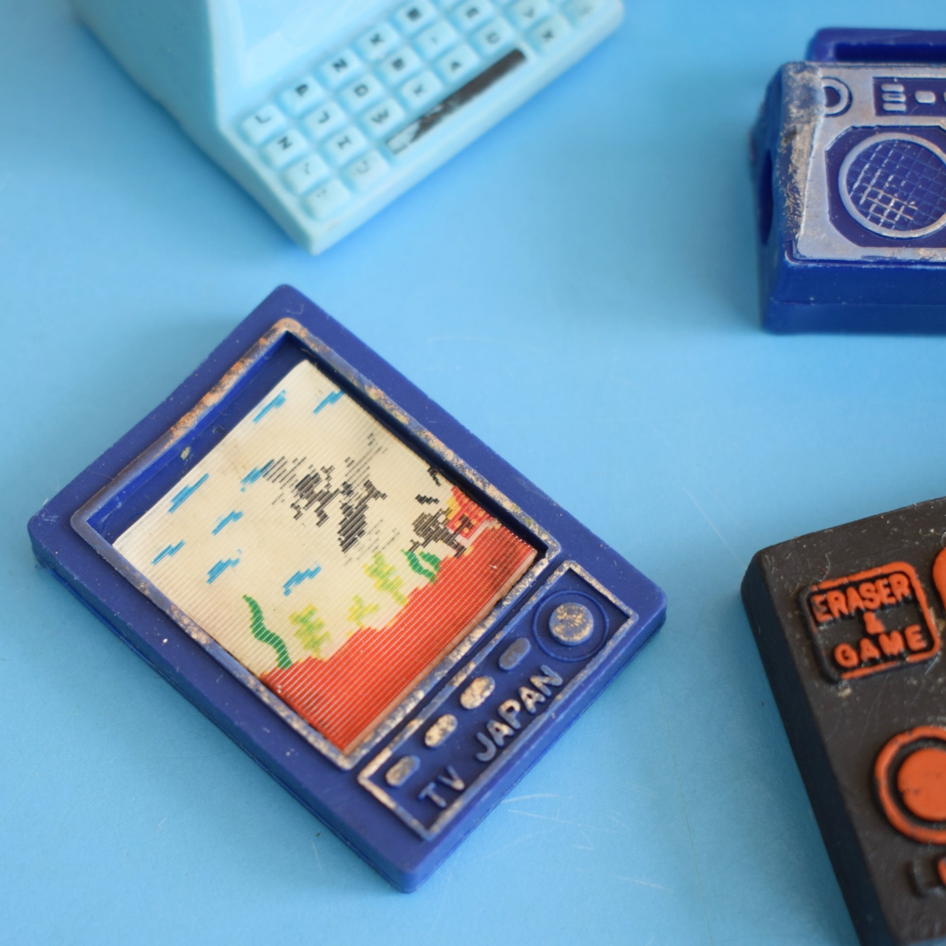Vintage 1980s Collectable Erasers / Rubbers by Pineapple Retro