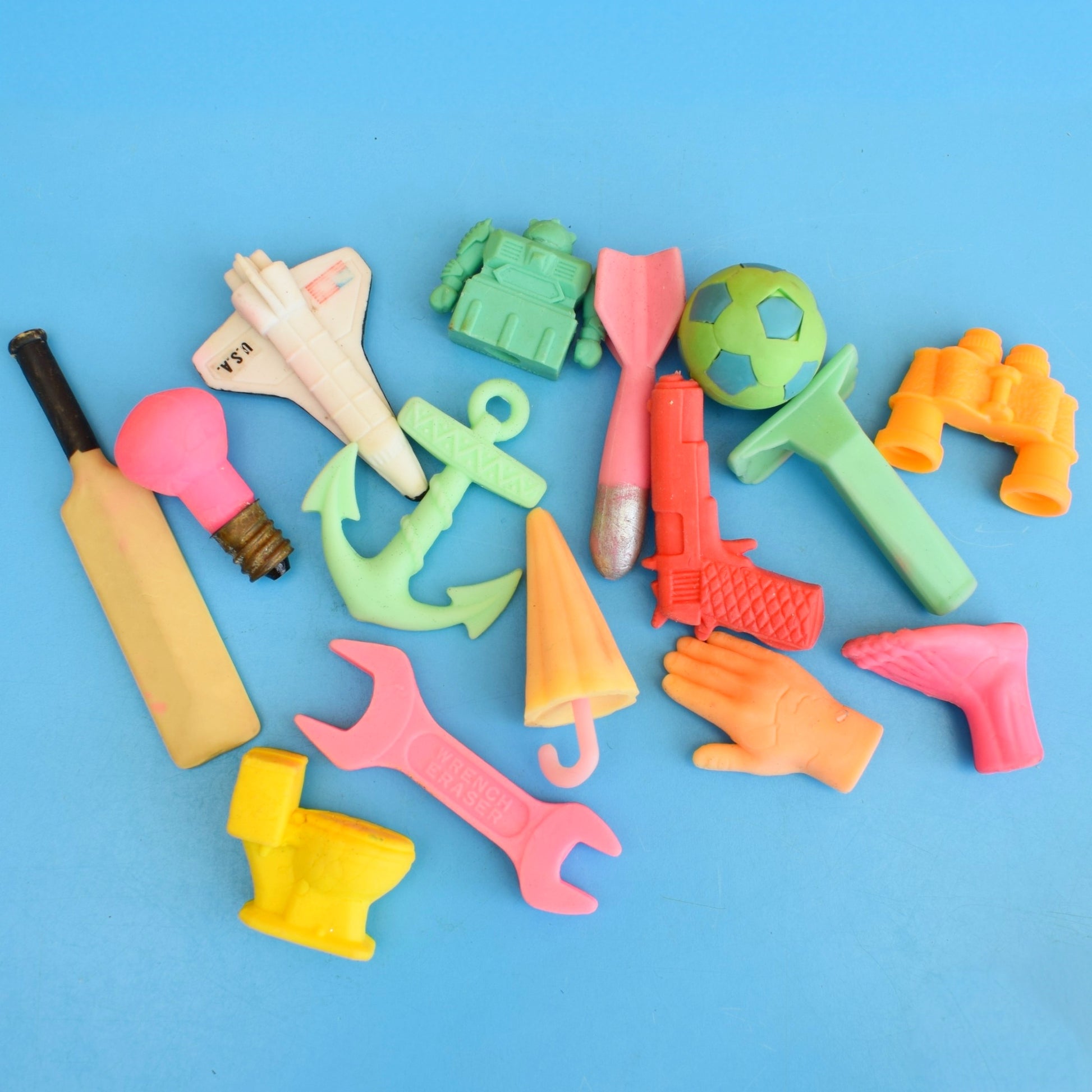 Vintage 1980s Collectable Erasers / Rubbers by Pineapple Retro
