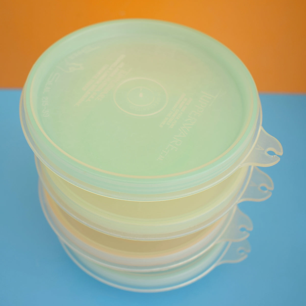 Vintage 1960s Plastic Tupperware Lidded Containers - Pastel Colours . by Pineapple Retro