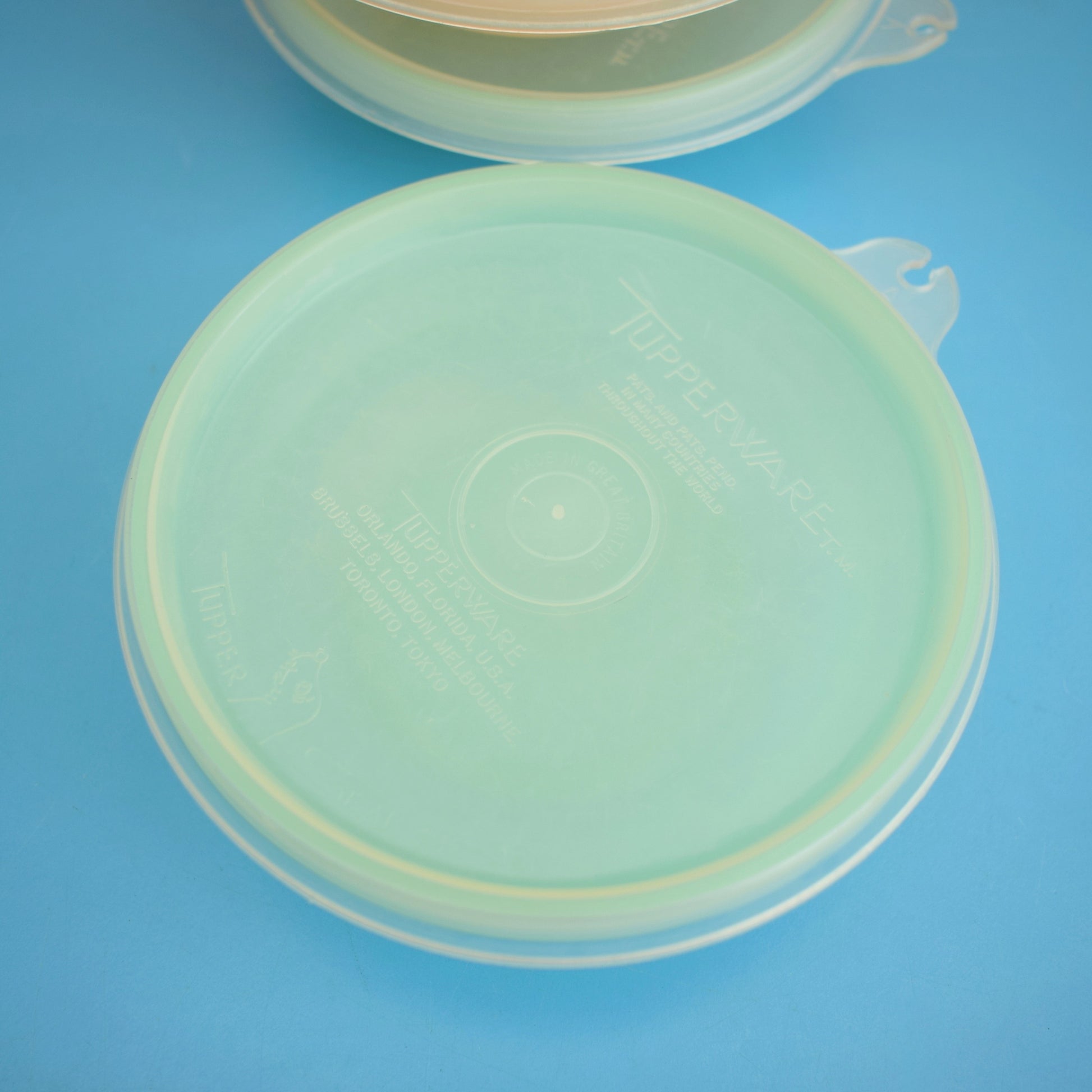 Vintage 1960s Plastic Tupperware Lidded Containers - Pastel Colours . by Pineapple Retro