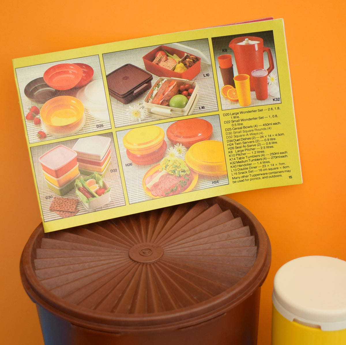 Vintage 1970s Tupperware Containers - Red/ Orange / Yellow / Green / Cream by Pineapple Retro