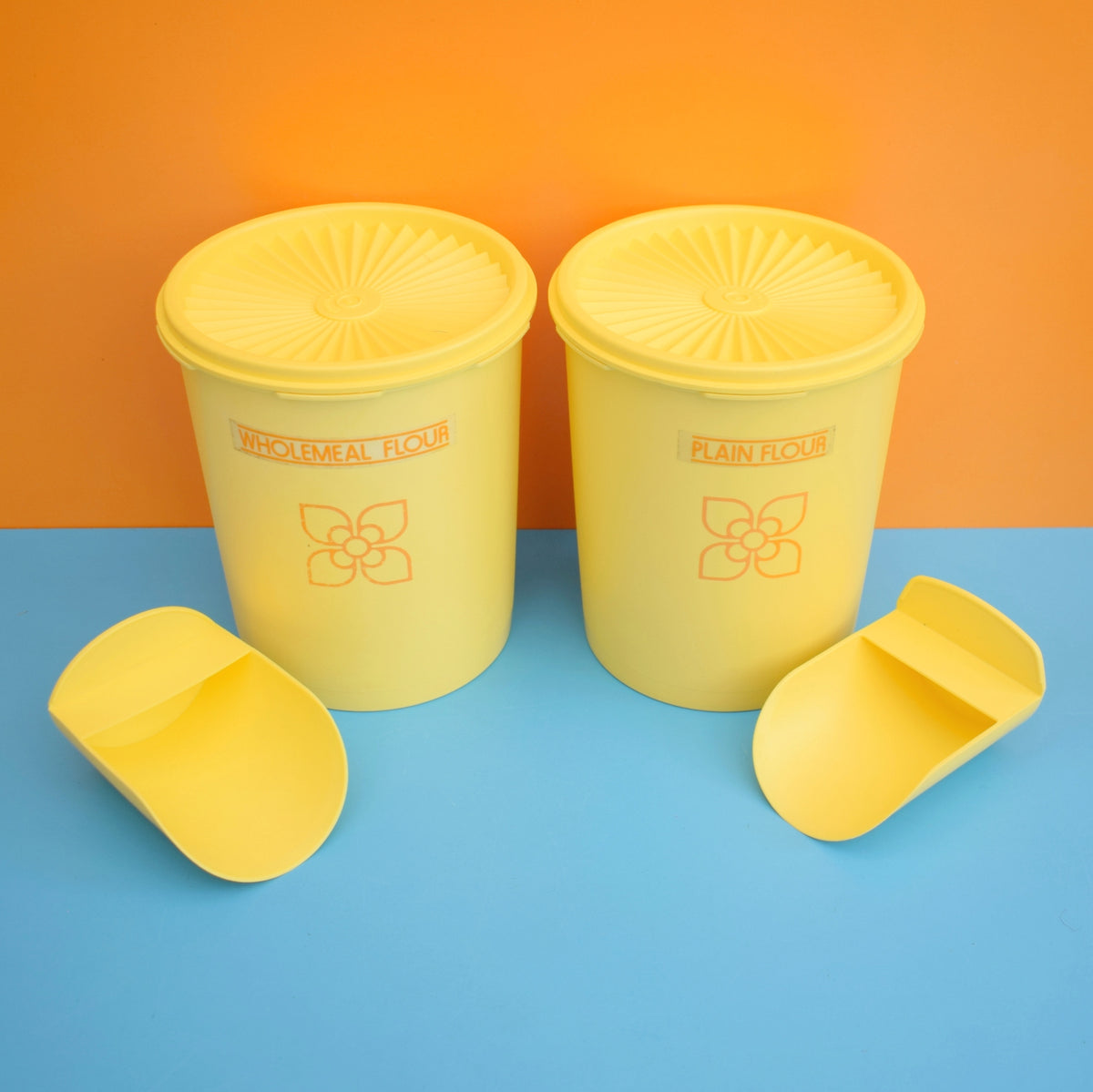 Vintage 1970s Tupperware Containers - Red/ Orange / Yellow / Green / Cream by Pineapple Retro