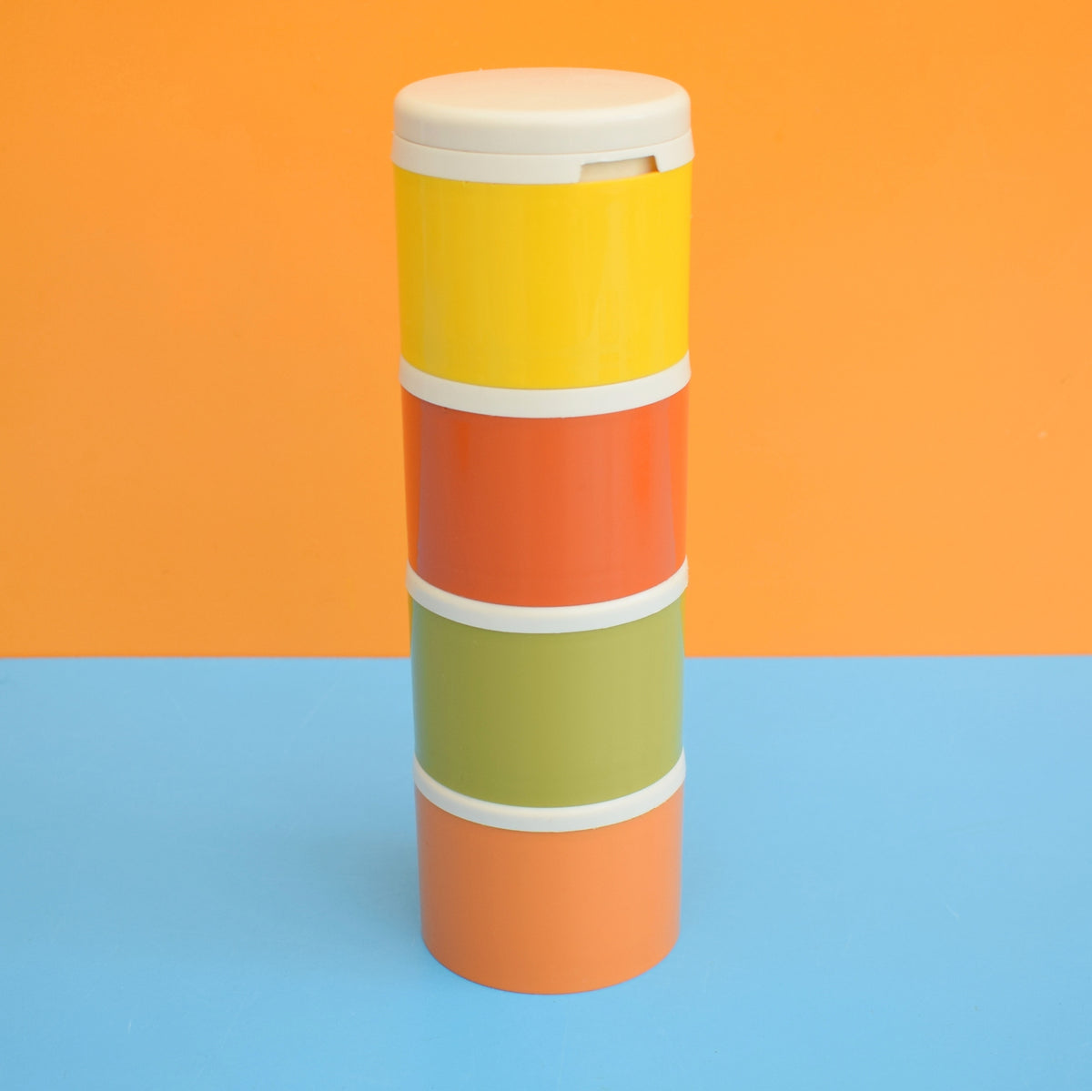Vintage 1970s Tupperware Containers - Red/ Orange / Yellow / Green / Cream by Pineapple Retro