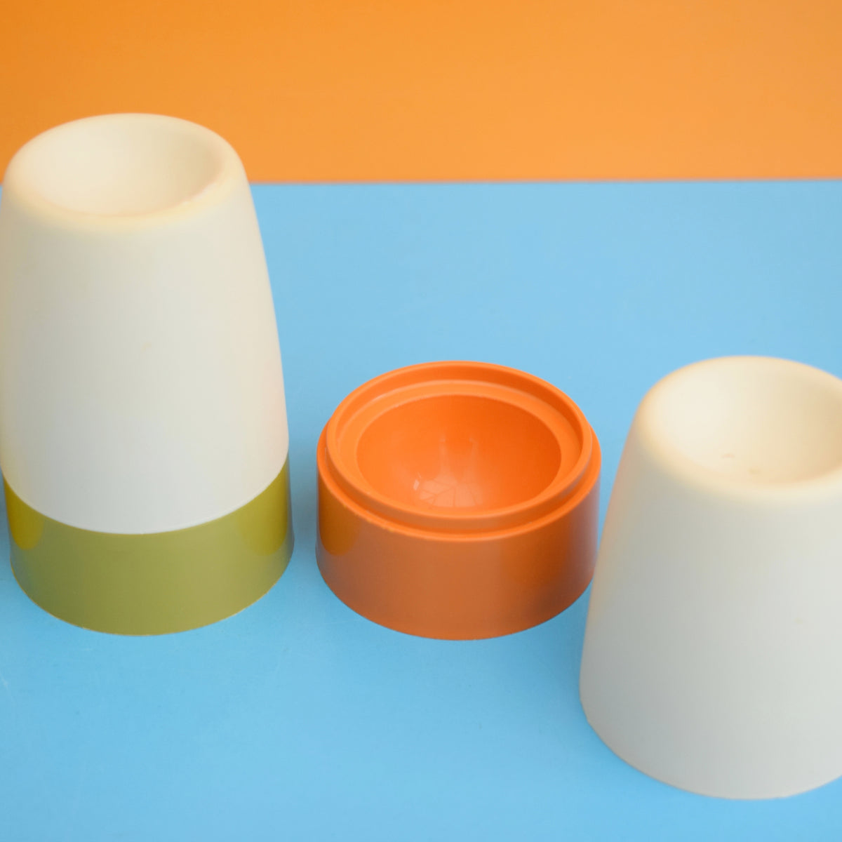 Vintage 1970s Tupperware Containers - Red/ Orange / Yellow / Green / Cream by Pineapple Retro