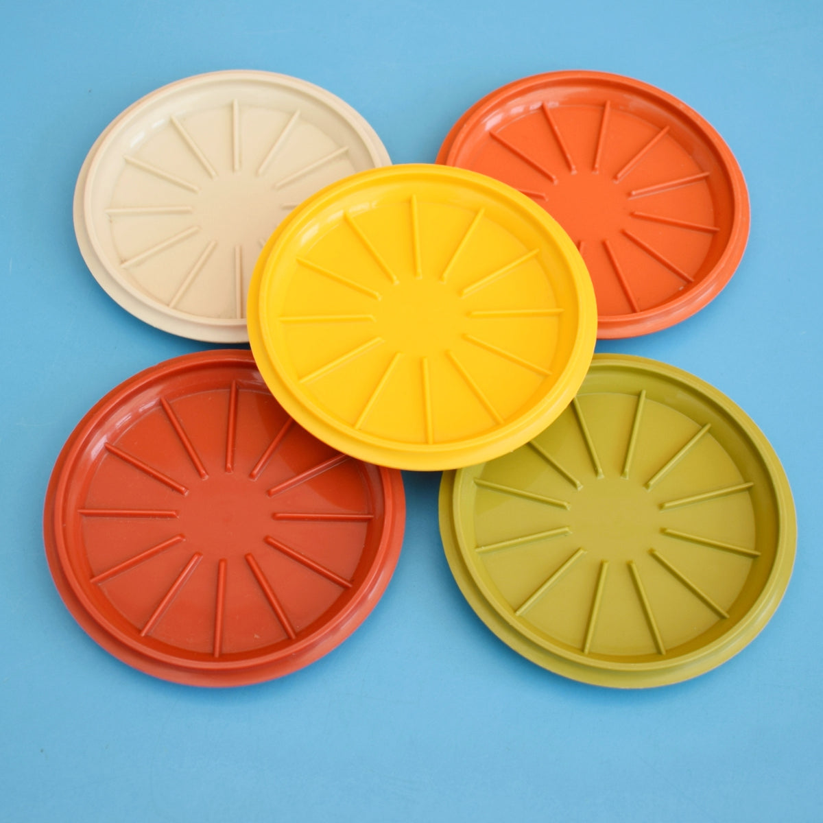 Vintage 1970s Tupperware Containers - Red/ Orange / Yellow / Green / Cream by Pineapple Retro