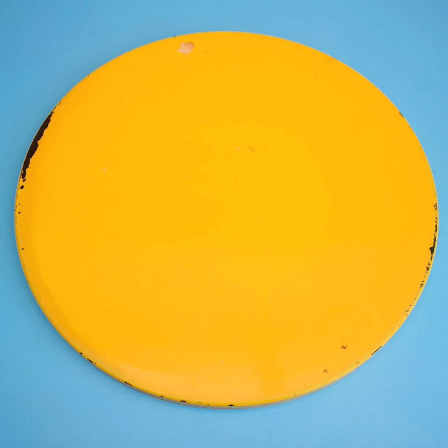Vintage 1960s Round Lacquered Tray - Flower Power by Vintage