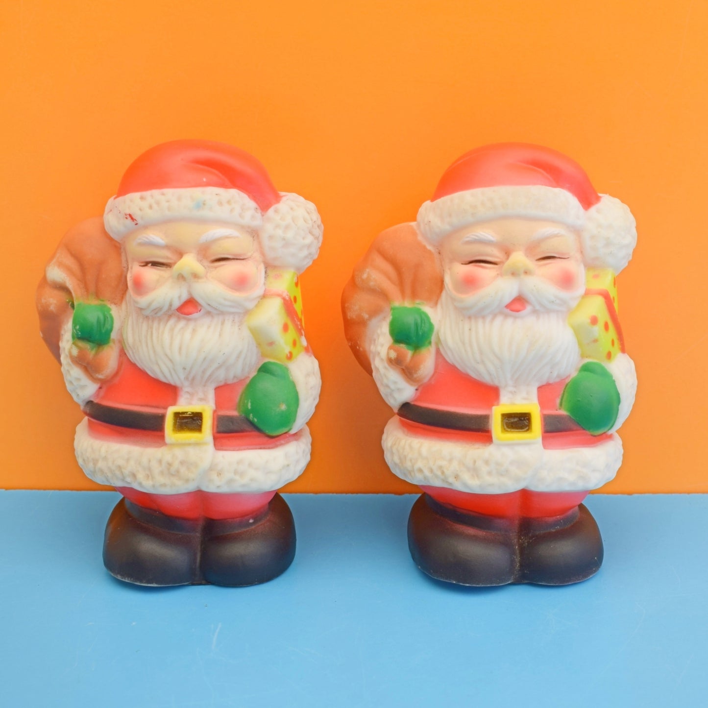 Vintage 1970s Squeaky Santa Toys