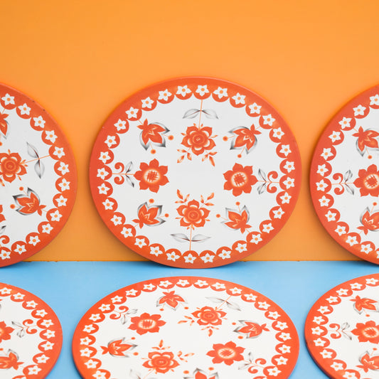 Vintage 1970s Placemats - Worcester Ware -Orange