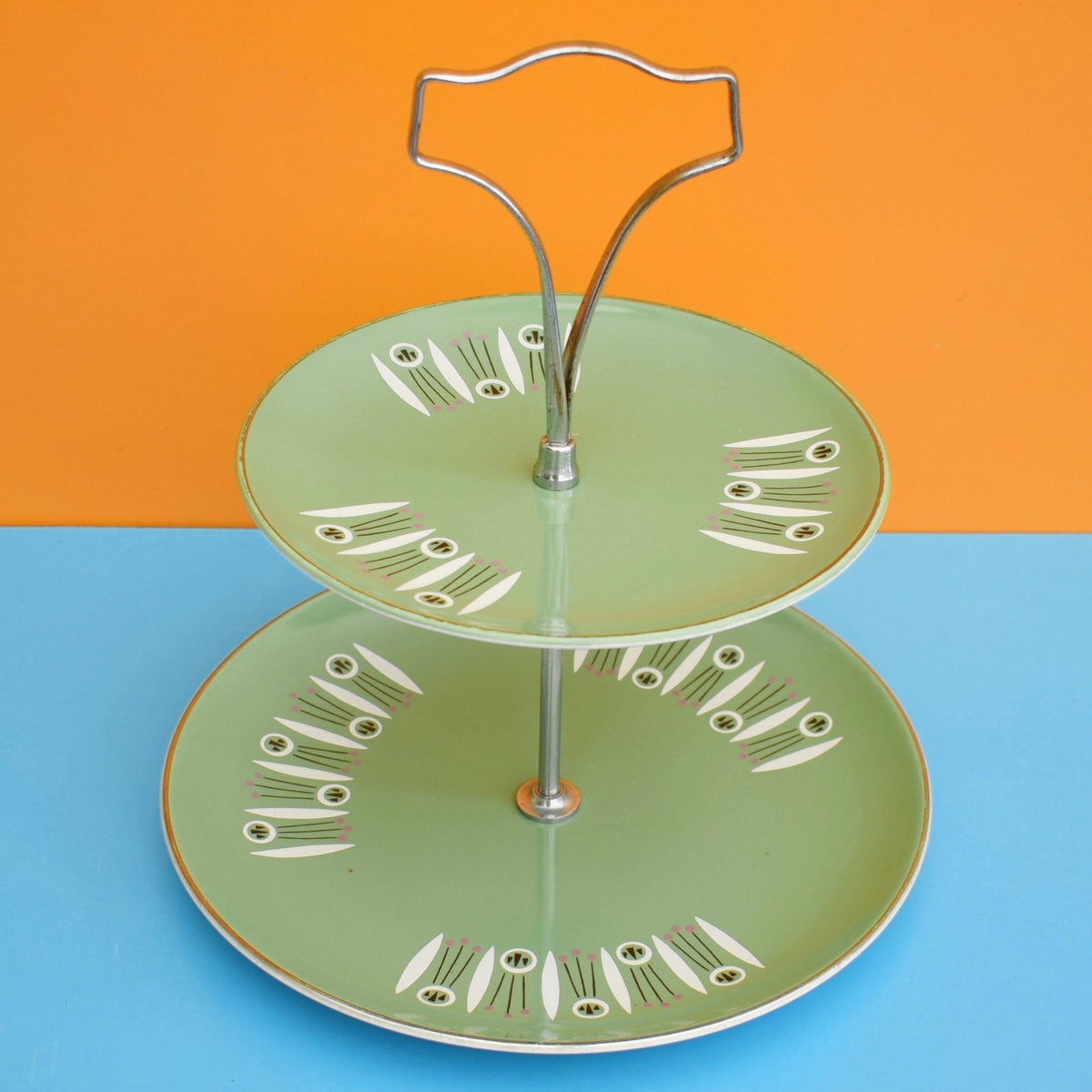Vintage 1960s Palissy Kon Tiki Double Cake Stand by Pineapple Retro