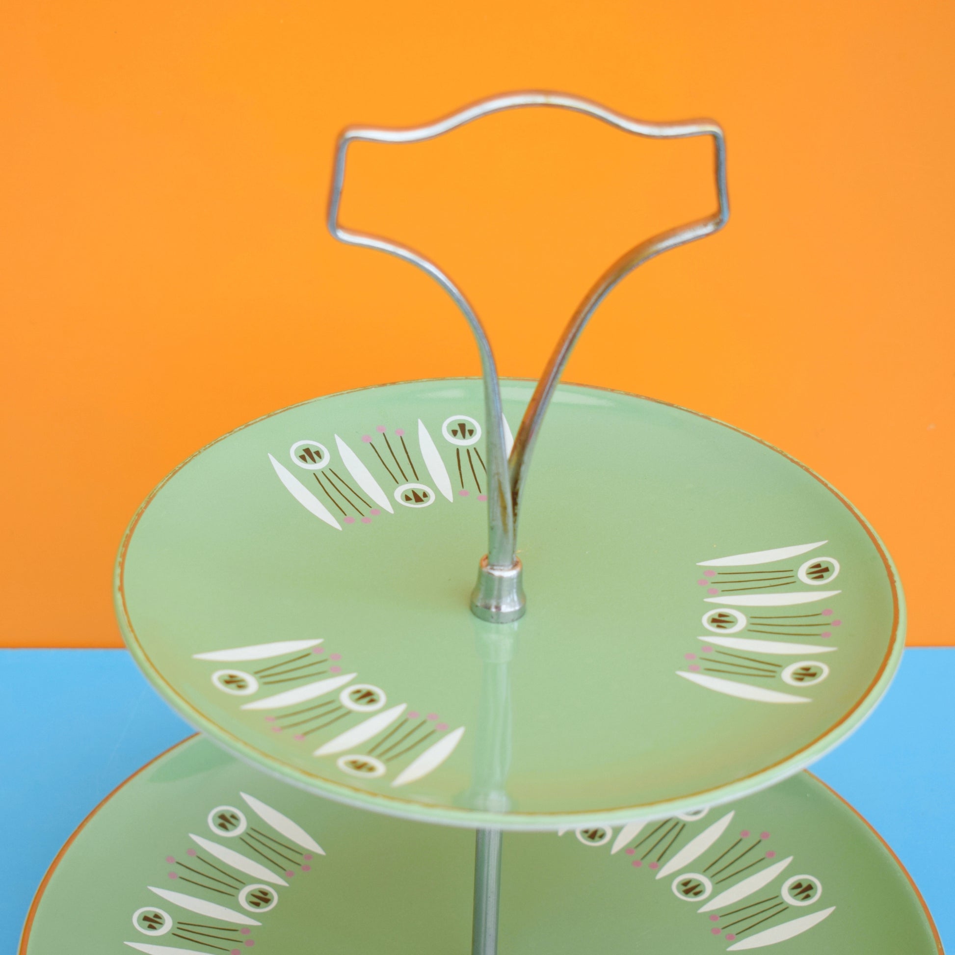 Vintage 1960s Palissy Kon Tiki Double Cake Stand by Pineapple Retro
