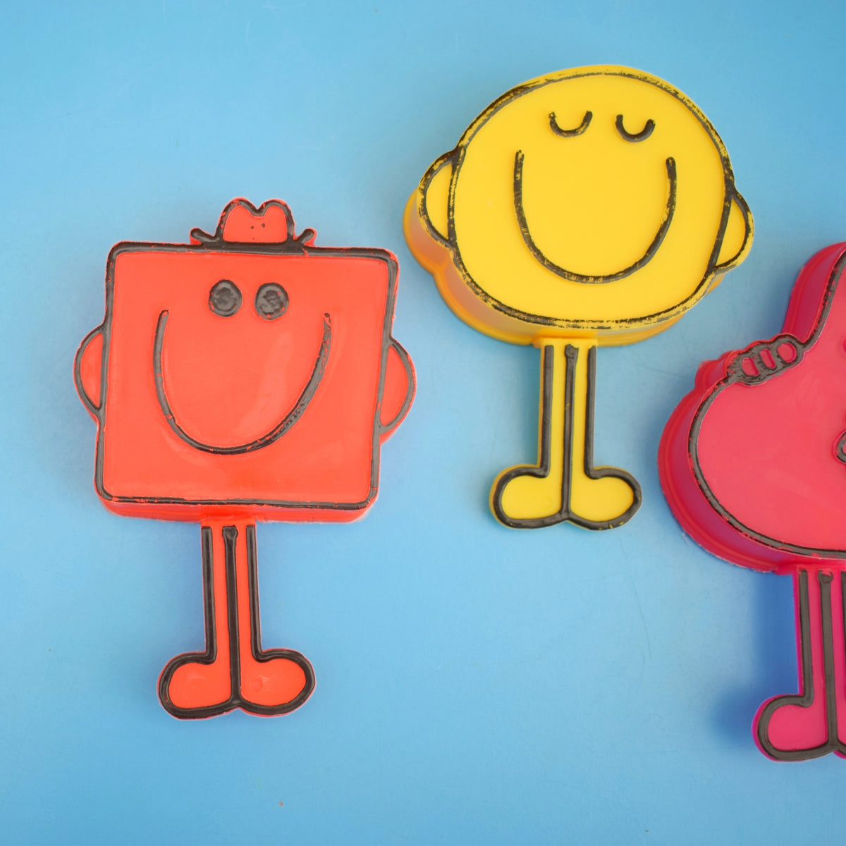 Vintage 1980s Mr Men Lolly Moulds / Ice Lollies x3 by Pineapple Retro