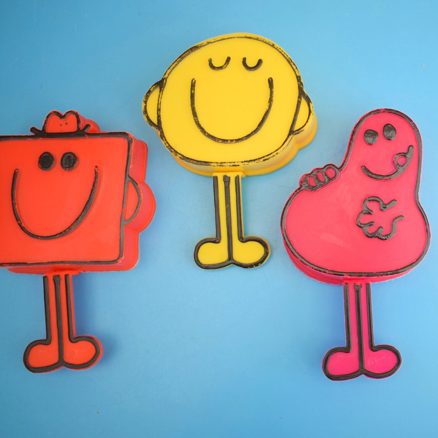 Vintage 1980s Mr Men Lolly Moulds / Ice Lollies x3 by Pineapple Retro