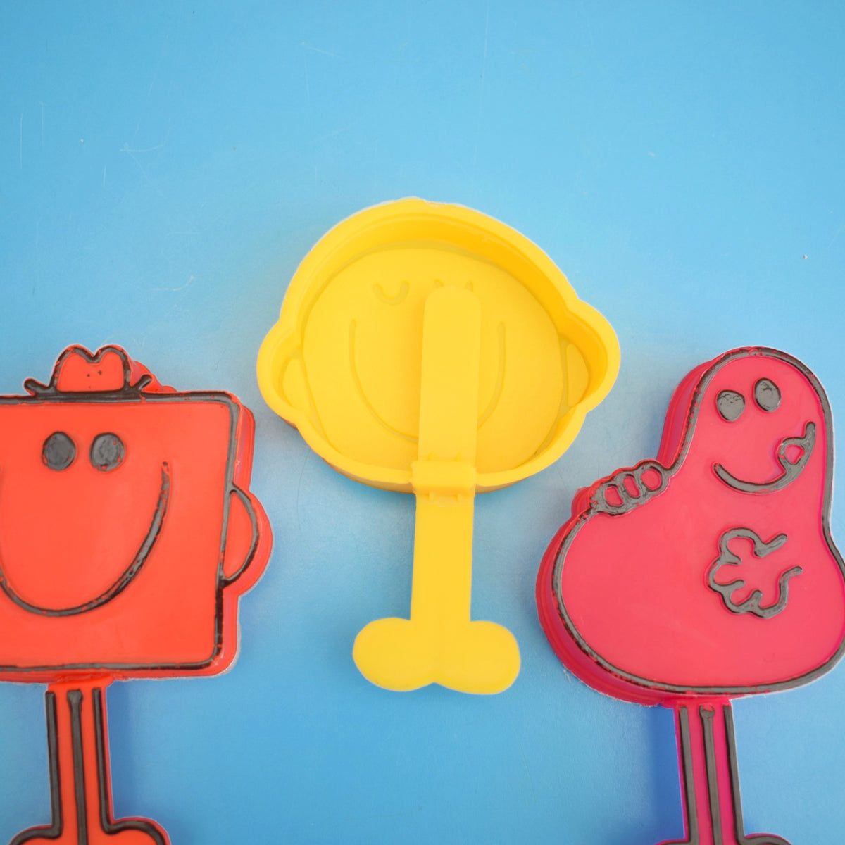 Vintage 1980s Mr Men Lolly Moulds / Ice Lollies x3 by Pineapple Retro