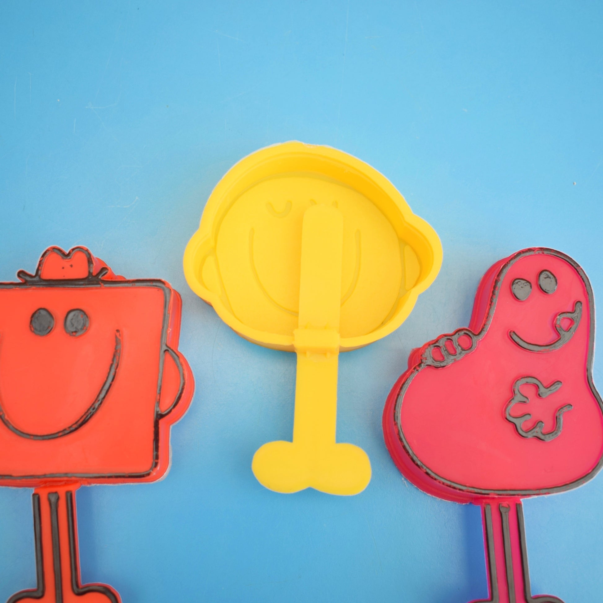 Vintage 1980s Mr Men Lolly Moulds / Ice Lollies x3 by Pineapple Retro