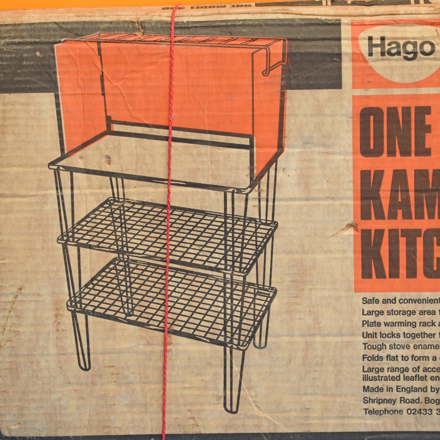 Vintage 1970s Folding Camping Tables - Orange