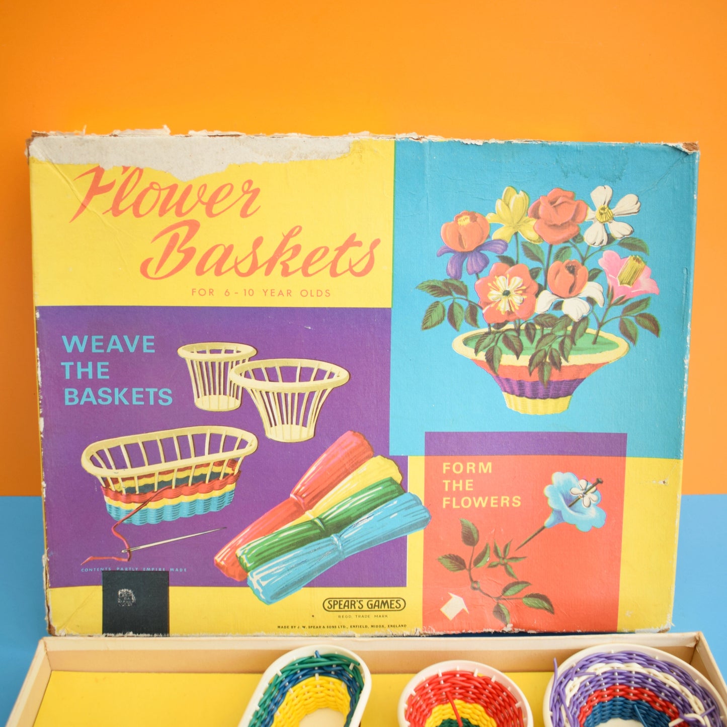 Vintage 1960s Plastic Flower Baskets Kit / Plastic Flower Kit by Pineapple Retro