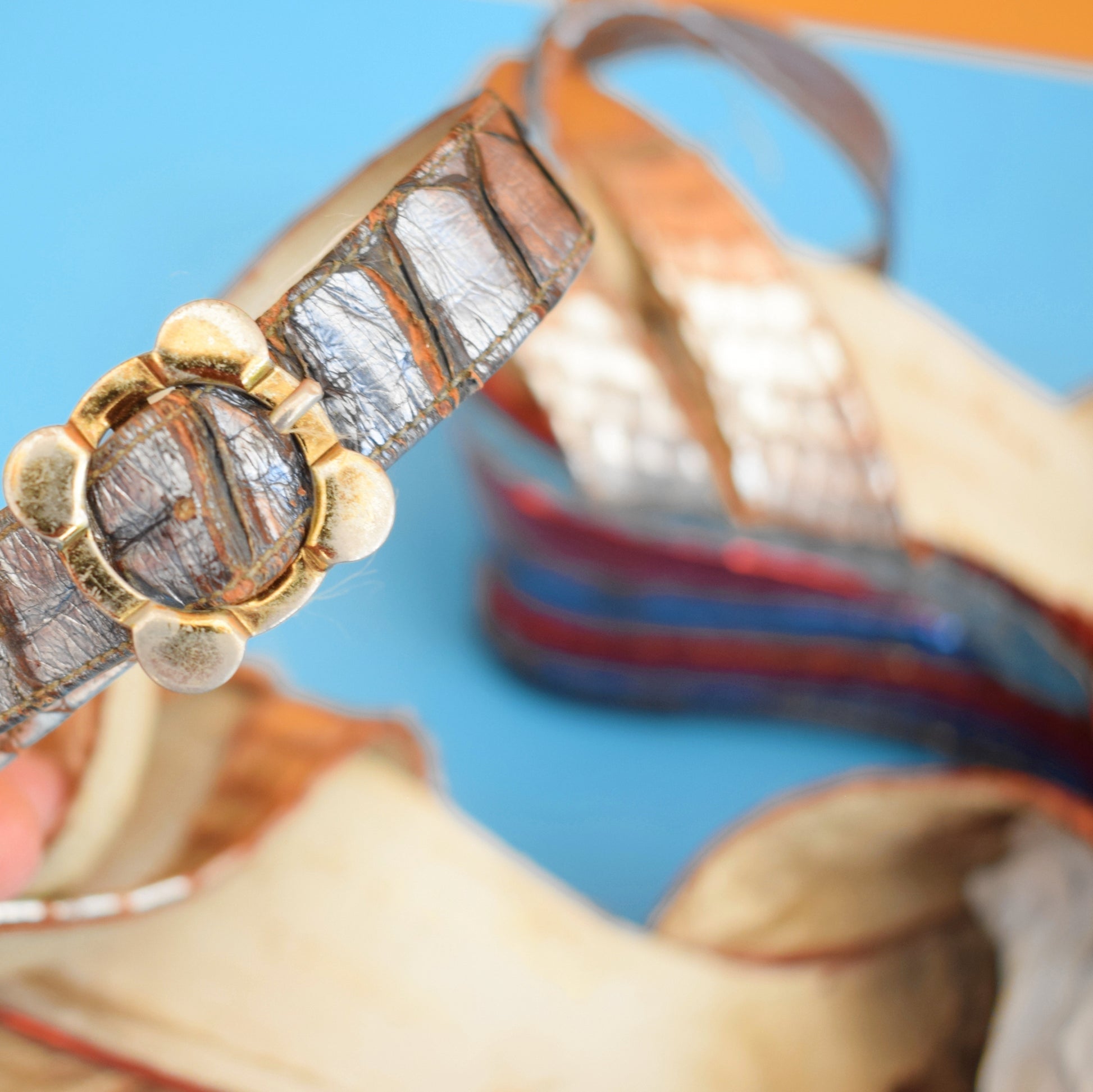 Vintage 1970s Amazing Platform Shoes- Red, White & Blue - Terry De Havilland by Vintage
