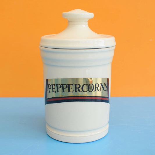 Vintage 1970s Apothecary Jars - Culpeper Ltd - Boncath Potteries. Rose / Peppercorns by Pineapple Retro