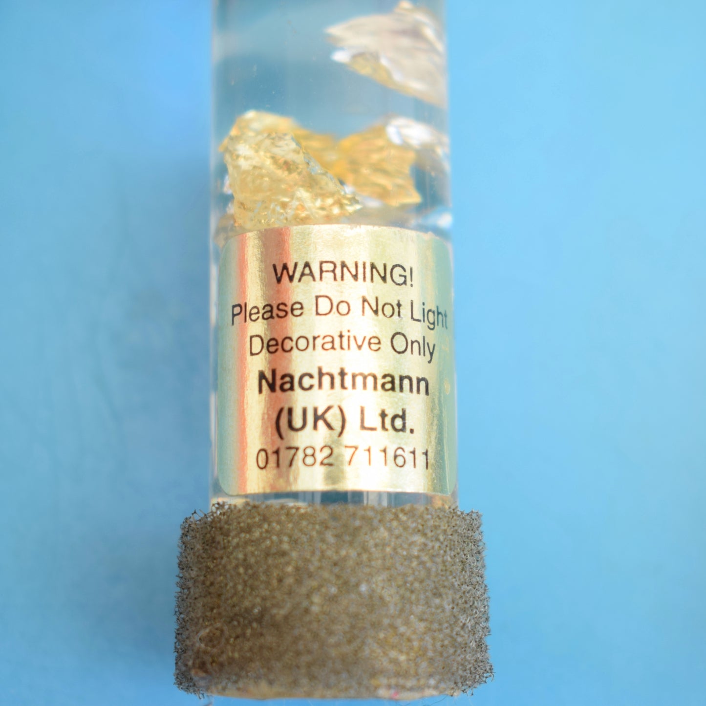 Vintage 1970s Resin Glitter candles x2 - Clear With Gold/ Silver Flecks