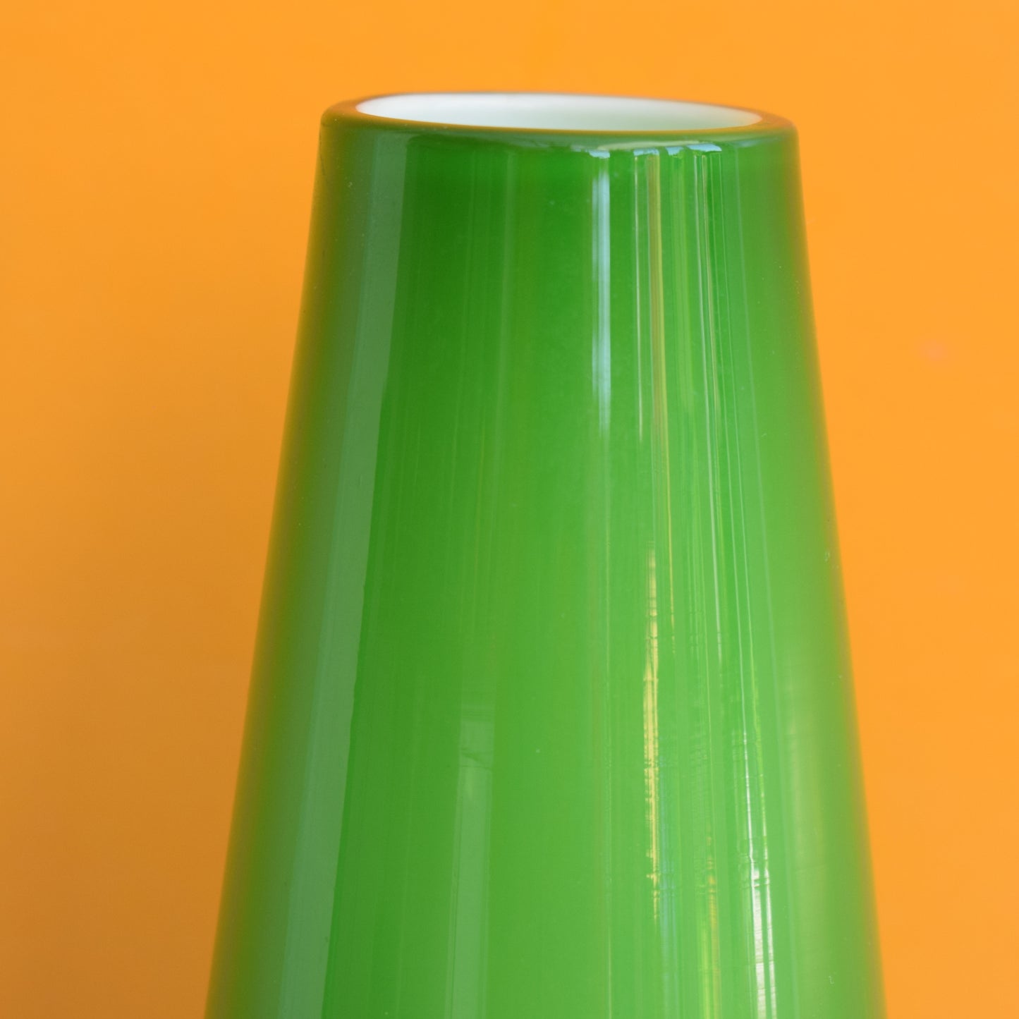 Vintage 1960s Cased Glass Vase - Grass Green