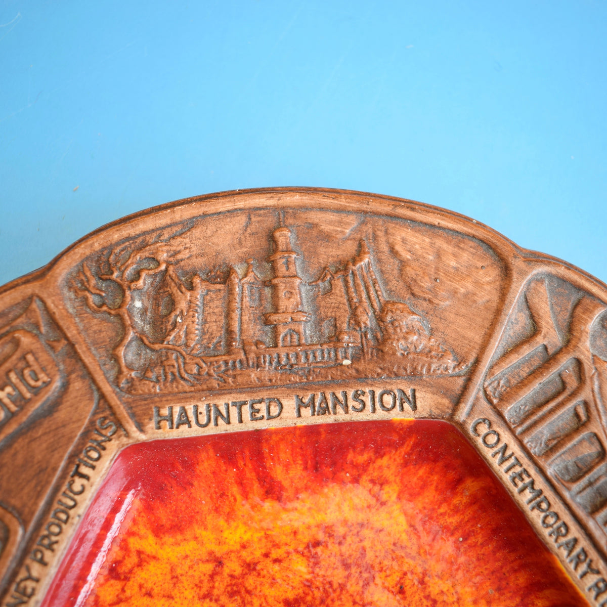 Vintage 1960s Disneyland Ceramic Dish - Orange & Brown by Pineapple Retro